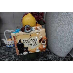 Vintage Russ Berries A Dog Gone Mess 3D wall hanging art plaque‎